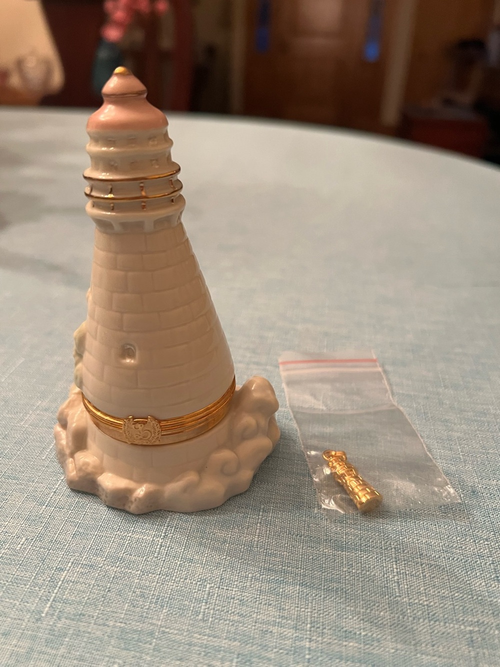 Lenox Treasures “The Light in the Harbor” treasure box with charm/pendant